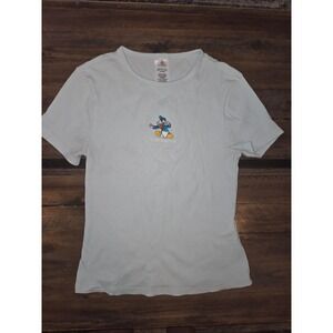 Disney Walt Disney World Donald Duck Embroidered Ribbed T-Shirt Women's S